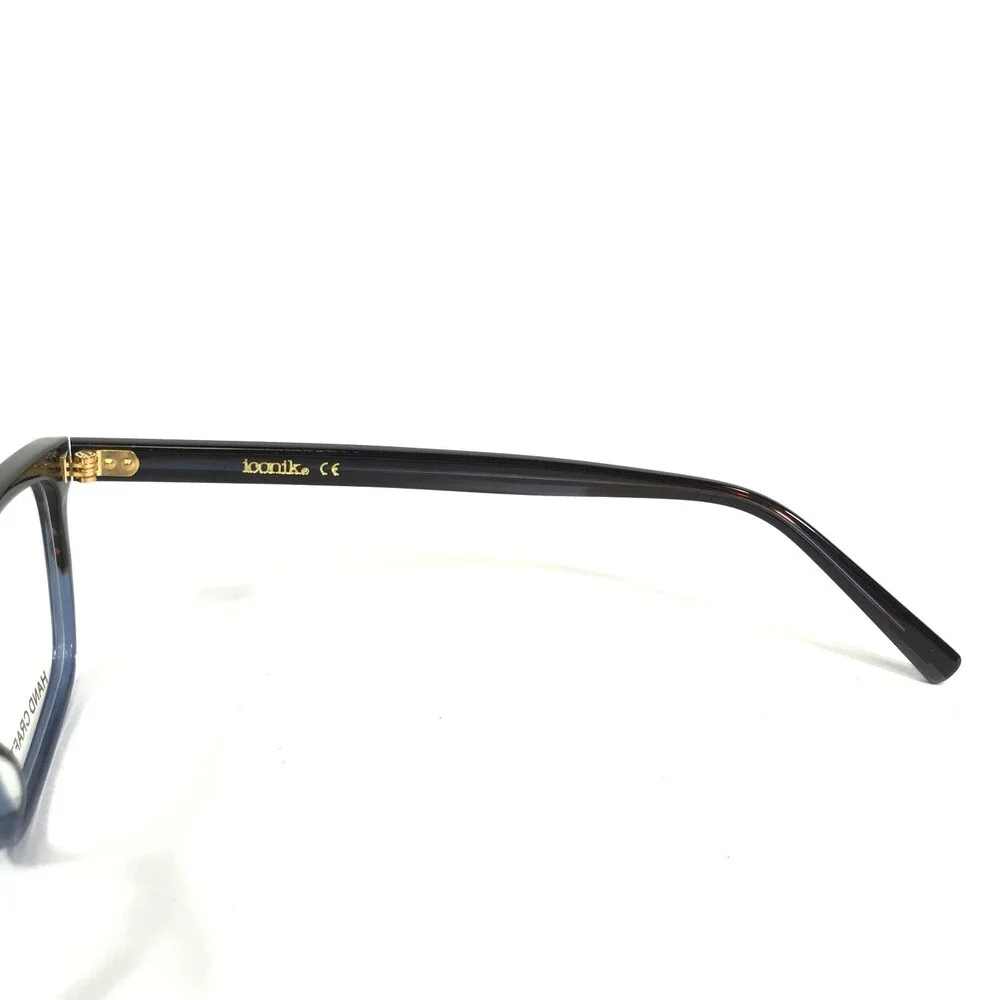Iconik Eyeglasses Frames PK C2 Black Blue Tortoise Square Horn Rim 50-16-145